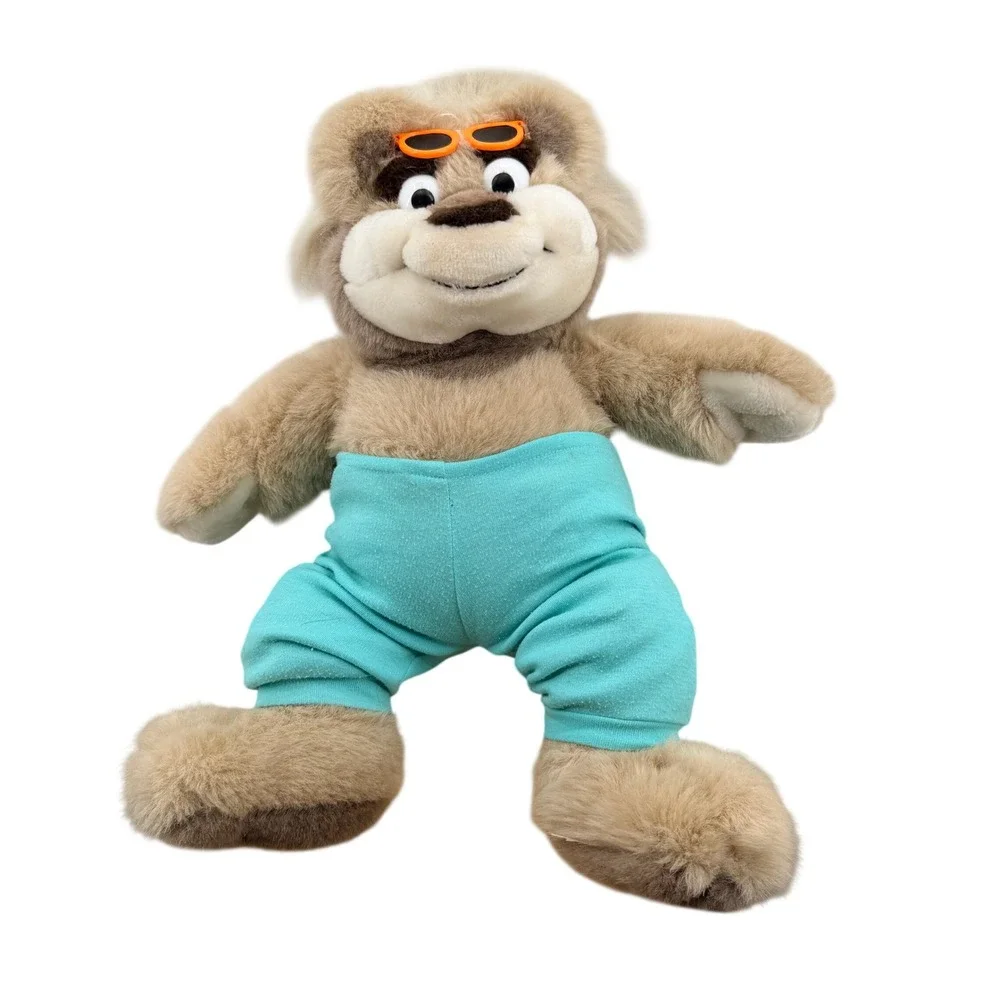 Vintage Talking Bubba Tyco with Orange Sunglasses & Teal Trunks Stuffed Animal